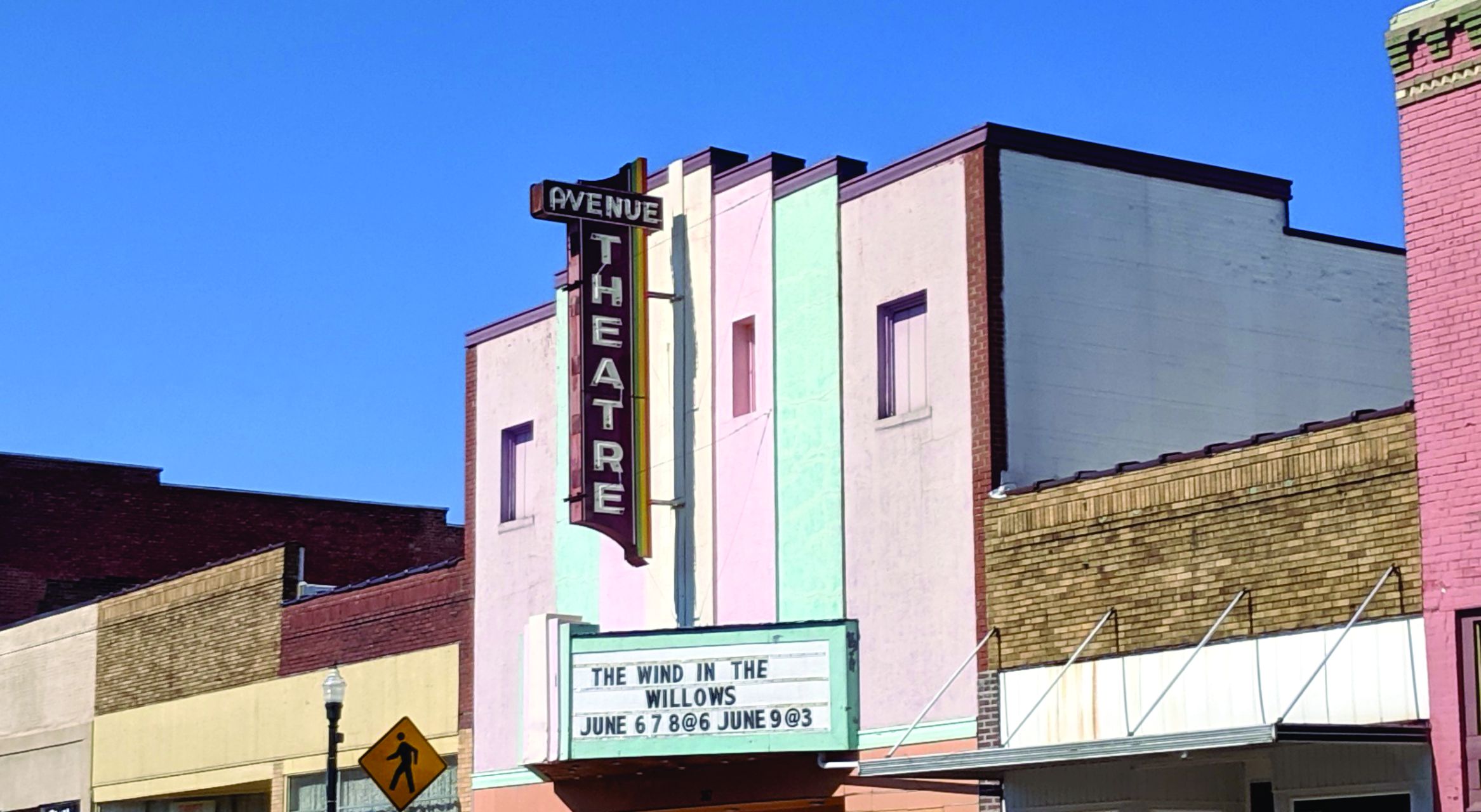 Facade of the historic Avenue Theatre West Plains, Missouri